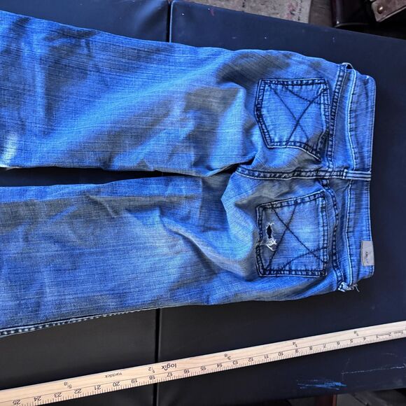 Ariat Denim Jeans trouser Size 32 Blue Slim Fit Button Closure Denim Pockets - Picture 12 of 12